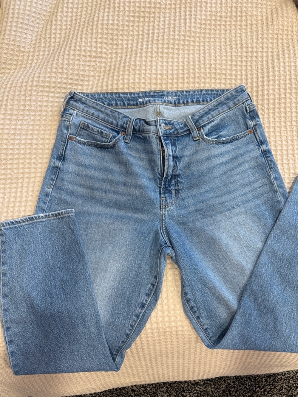 Old Navy Light Blue Straight-Leg Women's Jeans